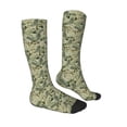 thumbnail image 3 of Picia Women Crew Soft Moisture-wicking Socks Tropical Plants Green Pattern Design Cotton Socks, One Size fit All, 3 of 9