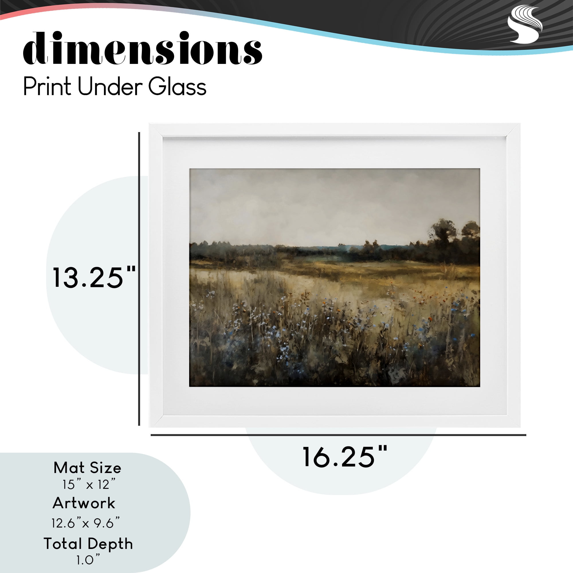 Stupell Industries Wildflowers & Wheat Meadow White Framed Print Under Glass, design by Creative Studio