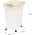 thumbnail image 2 of IRIS USA WeatherPro Airtight, Dog, Cat, Bird & Small-Pet Food Storage Container, Almond, 20.4-kg, 2 of 5
