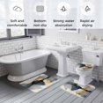 thumbnail image 6 of Abstract Impressionist Style Bathroom Rugs Set Gary Gold Color Block Non Slip Absorbent Soft Bath Mats 3 Piece Set with Bathroom Rug, U-Shaped Floor Mat, Toilet Seat Cover Large Size, 6 of 9