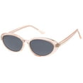 thumbnail image 2 of True Vintage Colored Translucent Oval Sunglasses Mirror Lens 51mm (Creme / Smoke Mirror), 2 of 4
