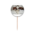 thumbnail image 1 of Drapeaux Cure-Dents Image Husky pour Chambre d'Animal de Chien Étiquettes Rondes Décoration de Fête, 1 of 3