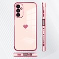 thumbnail image 4 of for Samsung Galaxy A14 5G Case Heart Plating Electroplate Luxury Elegant Case Camera Protector Soft TPU Shockproof Protective Corner Back Cover Galaxy A14 5G Case -Pink, 4 of 11