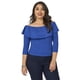 thumbnail image 2 of BLUSA CON OLAN COLOR AZUL HOMBROS DESCUBIERTOS Mundo Terra 21227, 2 of 2