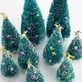 thumbnail image 3 of 9PCS Bottle Brush Trees with Topper Ornaments, Mini Christmas Trees Sisal Snow Frost Trees with Wood Base for Christmas DIY Decoration Table Top Decoration Diorama Tree Models, 3 of 6