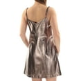 thumbnail image 4 of 1.STATE Womens Faux Leather A-line Dress, Metallic, 8, 4 of 4