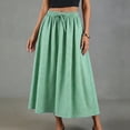 thumbnail image 2 of BUIGTTKLOP Womens Midi Skirt Drawstring Elastic Waist Drawstring Skirts Striped Side Split Summer Casual Flowy Skirts, 2 of 6