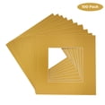 thumbnail image 2 of Metallic Gold Acid Free 7x7 Square Picture Frame Mat with White Core Bevel Cut for 5x5 Pictures -, 2 of 3