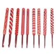 thumbnail image 2 of 9pcs Crochet Crochets Tailles Différentiables Poignée Rouge Poignée Ergonomique Aluminium Matériel Aiguilles à Tricoter Ensemble, 2 of 8