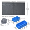 thumbnail image 2 of Blue 44-Piece Wall Mounted Tool Organizer with Bins & Hooks - Garage & Workshop Storage Rack - Adjustable Parts Rack Kit - 21.3" x 8.8" x 37.5", 2 of 7