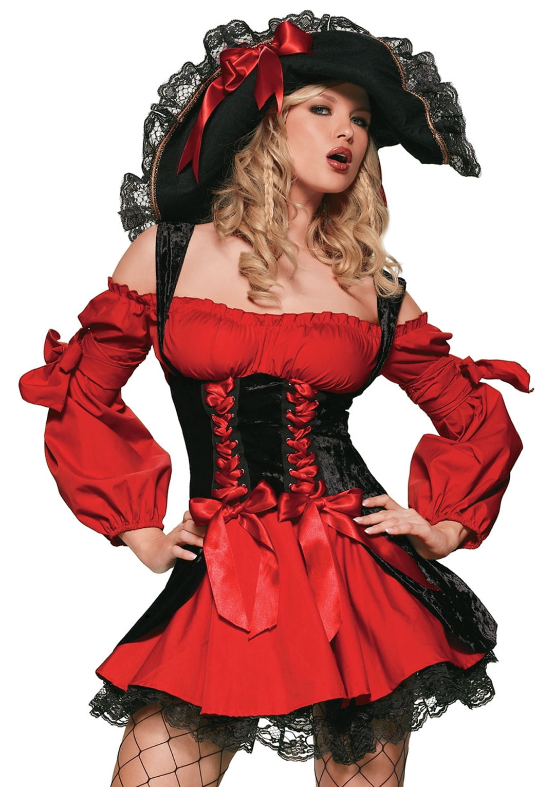 Womens Spanish Pirate Caribbean Books & Film Fancy Dress Costume 
