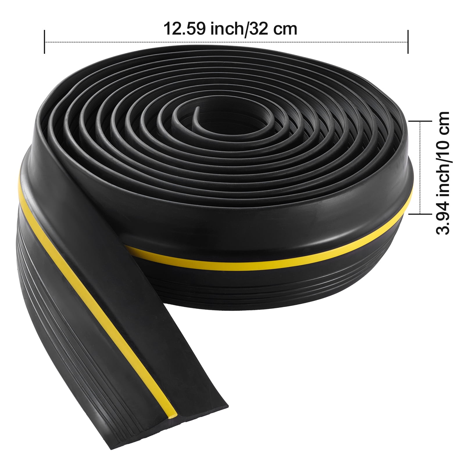 VEVOR Garage Door Threshold Seal Strip, 20 FT Universal Garage Door Floor Seal Strip with Adhesive, Garage Door Bottom Weatherproof Strip, Upgraded Thick PVC DIY Weather Stripping Replacement, Black