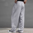 thumbnail image 6 of Domuza Baggy Sweatpants Wide Leg Casual Sweat Pants Drawstring Athletic Workout Gym Jogger with Pockets Light Gray 3XL, 6 of 6