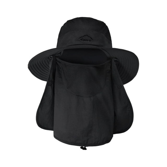 Sombrero Sombreros Sombrero de Pescador para Mujer con Cubierta de Cuello y Malla para la Cara Sombrero de Cubo Ligero Negro