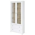 thumbnail image 5 of Hawthorne 4-shelf Glass Door Tall Cabinet with Drawers White, 5 of 11