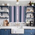 thumbnail image 2 of Curtains 84 Inches Long 2 Panels, Navy Blue Purple Striped Grommets Window Treatment Curtain, Modern Minimalist Ombre Lines Thermal Curtains Drapes for Living Room/Bathroom, 2 of 9