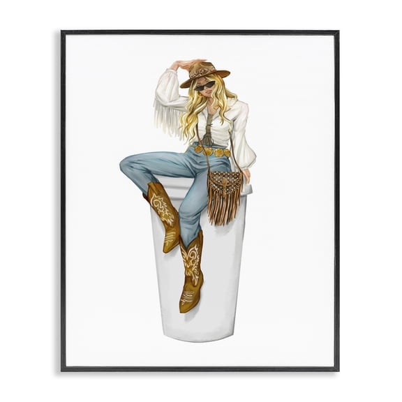 Stupell Industries Southwestern Black Framed Giclee Art, 11 x 14, by Ziwei Li