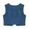 thumbnail image 4 of JanJean Kids Boys Western Cowboy Cowgirl Vest Halloween Holiday Carnival Party Dress Up Role Play Navy Blue 4, 4 of 7