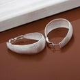 thumbnail image 6 of Ruanlalo 1 Pair Women\'s Fashion Korean Style Enclosure Hoop Earrings Silver Plated Jewelry, 6 of 6