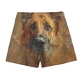 thumbnail image 2 of RKSTN Swim Shorts for Mens Cute Dog Print Positioned on Rear Hip Plus Size Color Blocking Elastic Waist Drawstring Casual Versatile Beach Vacation Board Shorts with Pockets, 2 of 9