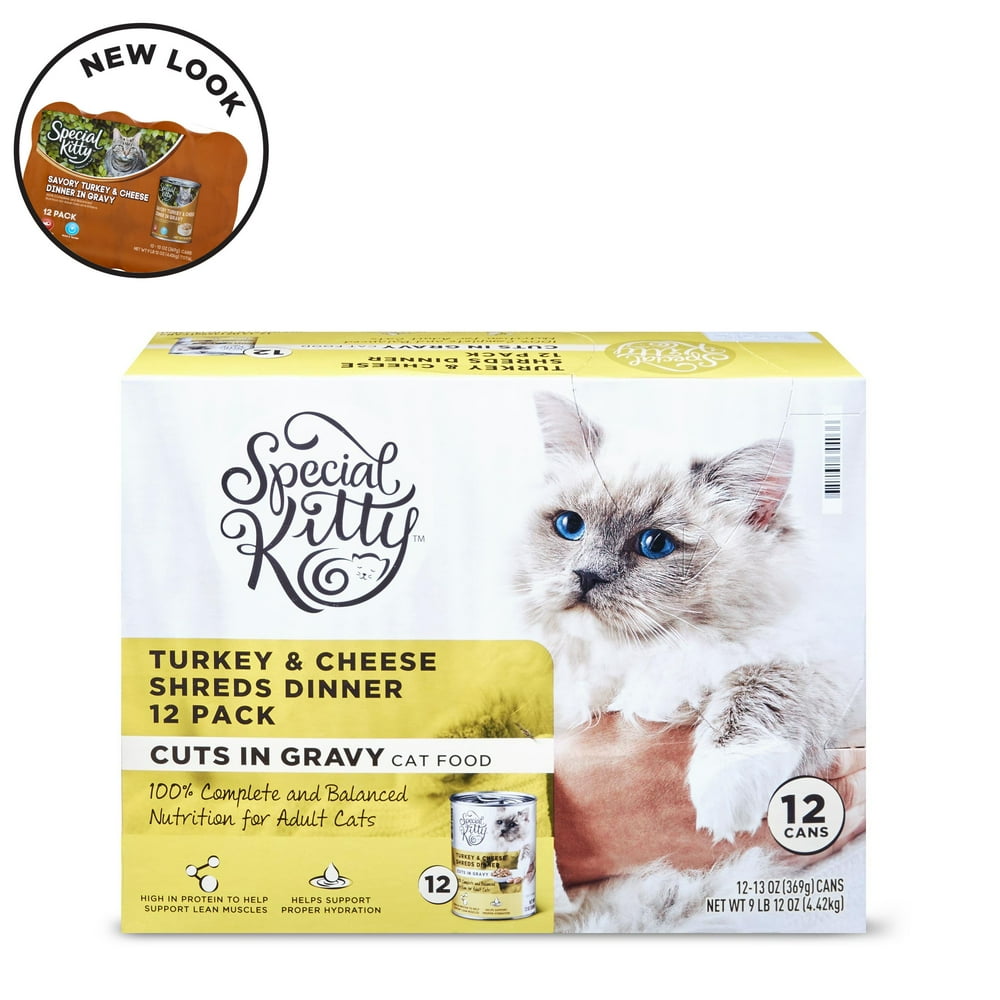 Special Kitty Turkey & Cheese Shreds Dinner Cuts in Gravy MultiPack