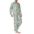 thumbnail image 2 of Daiia Tribal Animals for Men's Long-Sleeved Pajama Set – Soft & Comfortable Sleepwear Button-Up Pajamas Cozy Lounge Wear-Medium, 2 of 7