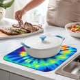 thumbnail image 2 of Colorful Rainbow Tie Dye Spiral Pattern Dish Drying Mat for Kitchen 1 Pack, Ultra Absorbent Microfiber Dishes Drainer Mats,16"x18", 2 of 6