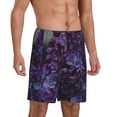 thumbnail image 2 of Xecao Lilac Print Men's Sleepwear Shorts Pajama Bottom Lounge Short nightwear with Convenient Pockets for Relaxed Home Wear-Small, 2 of 6