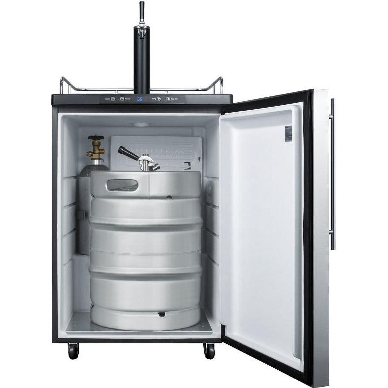 Summit 24-Inch 5.6 Cu. Ft. Freestanding Single Tap Beer Dispenser / Kegerator With Professional Handle