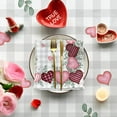 thumbnail image 3 of Valentine''s Day Tablecloth 60×84 Inch Rectangle, Buffalo Plaid Pink Love Hearts Washable Table Cover for Party Picnic Dinner Decor, 3 of 6
