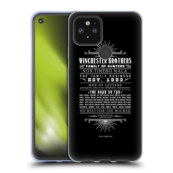 Head Case Designs Officially Licensed Supernatural Vectors Winchester Brothers Soft Gel Case Compatible with Google Pixel 5 5G
