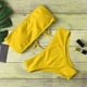 thumbnail image 4 of Bikini con volantes para mujer, traje de baño de dos piezas con cuello en V, acolchado de realce, cintura alta, corte Sexy, para playa, 2024, 4 of 5