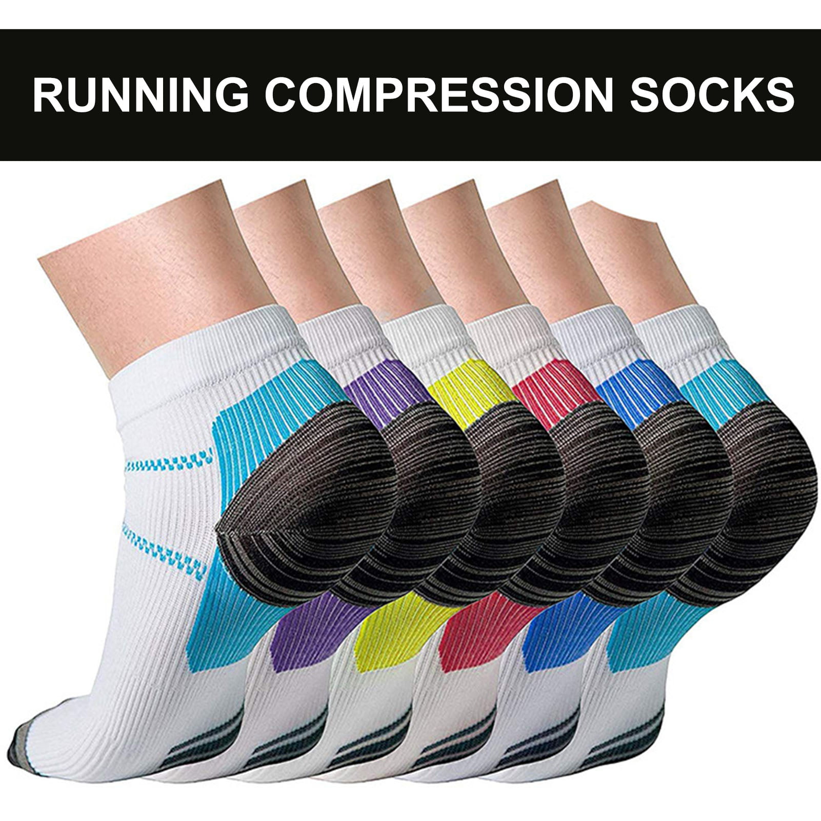 Athletic Hiking Socks Cushioned Crew Socks Non Slip Compression Sock for Gym 