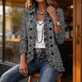 thumbnail image 3 of Leopard Print Jackets For Women Ruffle Trim Lapel Button Down Long Sleeve Open Front Cardigan Casual Fall Cheetah Print Lightweight Coats, 3 of 4