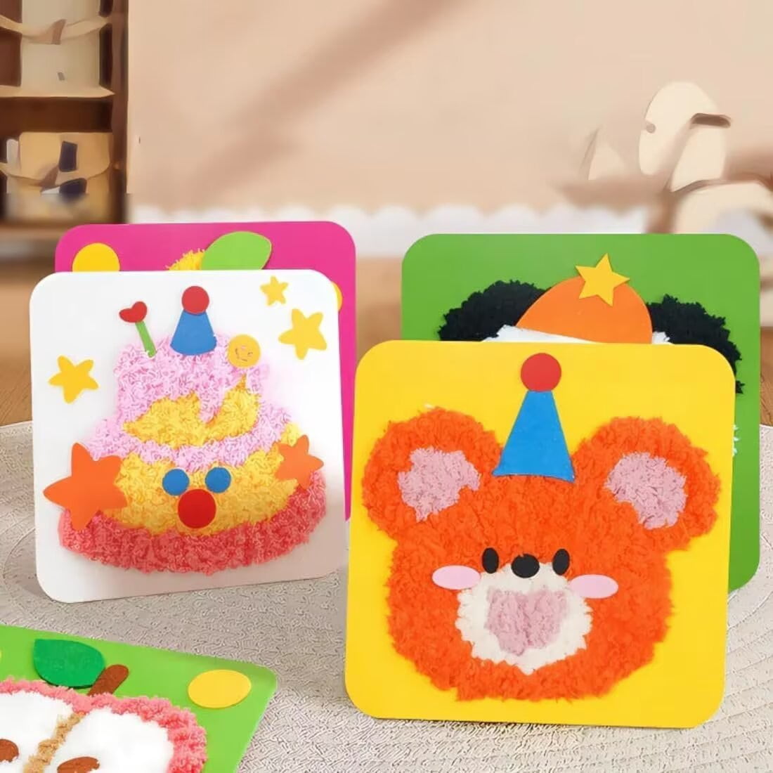 PEXIOAN DIY Embroidery Doll Set,Animal Cartoon Sewing Craft Kits for Beginners, Kids Sewing Toy Set(Set of 12)