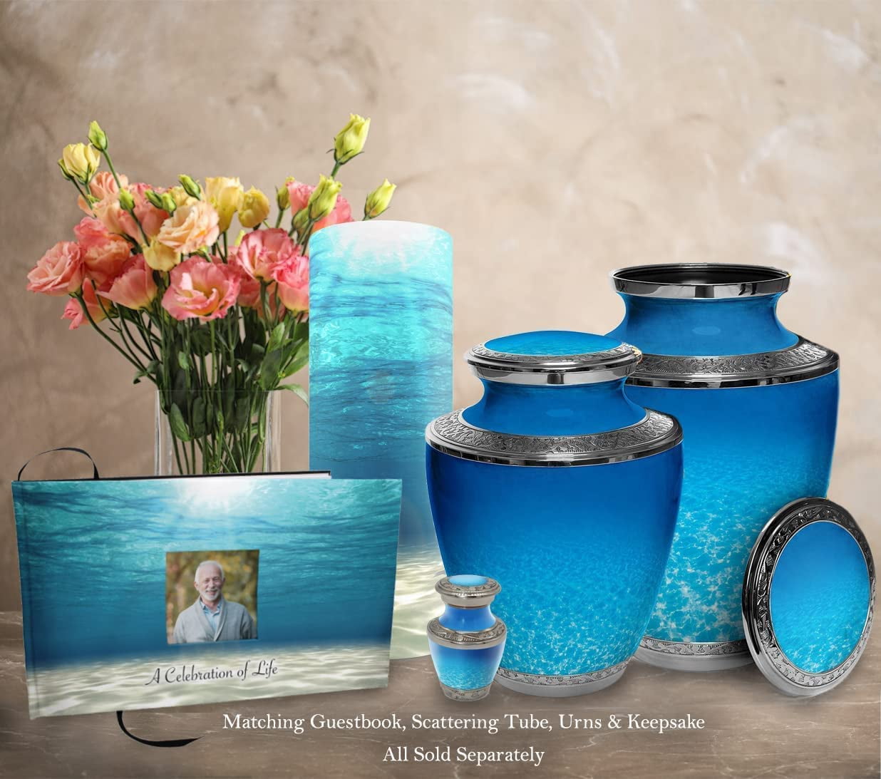 Ocean Tranquility Urn - Cremation Urns for Cremation Ashes Urns for Adult Cremation Ashes Urns for Ashes Urns for Adult Ashes - Cremation Urns for Human Ashes Large