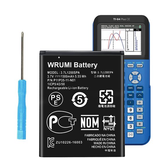 Batería de repuesto WRUMI para TI-84 Plus CE 1500 mAh