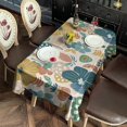 thumbnail image 2 of Boho Bohemia Flower Rectangle Tablecloth 60"x120",Waterproof Polyester Rectangle Table Cloth, Wipeable Spillproof Polyester Tablecloth for Dining, Camping, Indoor and Outdoor, 2 of 6
