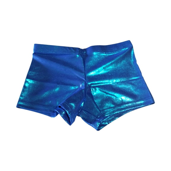 PUSH ATHLETIC Girls Super Comfort Dance Shorts (Youth X-Large, Blue Sparkle)