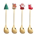 thumbnail image 3 of Vikakiooze 4PCS Stainless Steel Christmas Spoon Gift Set Dessert Spoon Fork Coffee Spoon Christmas Pendant Spoon Tableware Set 2023, 3 of 7