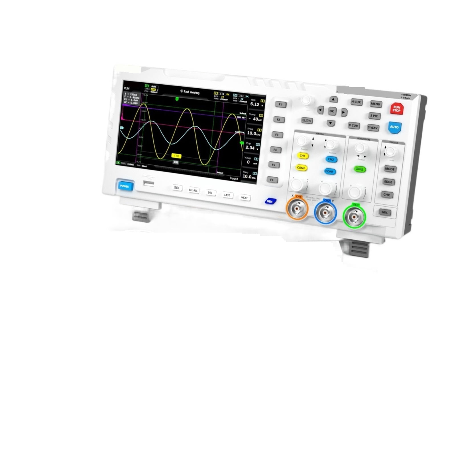 1014D Desktop Oscilloscope 100MHZ*2 1GS/s 2 In 1 Dual Channel Digital Oscilloscope 10MHZ Signal Generator ,Professional Designed