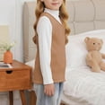 thumbnail image 4 of Tdoqot Girls Tank Tops Fleece Lined- Casual Sleeveless Warm Soft Kids Fall Winter Undershirts Khaki Size 4-14 T, 4 of 9