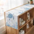 thumbnail image 6 of Coastal Trutle Table Runner, Nautical Summer Beach Ocean Coral Washable Cotton Linen Table Runners 60 Inches Long, Dresser Scarf Runner for Coffee/TV Stands/Kitchen/Cabinets 13''x60'', 6 of 9