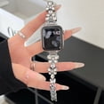 thumbnail image 3 of Butterfly Bracelet Compatible with Apple Watch Bands 42/44/45/49mm Slim Bling Jewelry Metal Strap, Shiny Diamond Wristband Replacement for iWatch Series 8/7/SE/6/5/4/3/2/1,Silver, 3 of 6