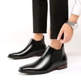 thumbnail image 4 of Botas Chelsea de otoño e invierno, botas cortas de cuero genuino para hombre, ropa formal de negocios, 4 of 5