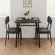 thumbnail image 2 of Mesa de comedor para 2 con estante de almacenamiento, mesa pequeña para cocina con marco de metal, mesa cuadrada con 2 sillas tapizadas, juego de comedor de 3 piezas para espacio pequeño, 2 of 7
