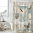 thumbnail image 6 of Coastal Shower Curtain Set - Small 36" x 72" Washable Bathtub Curtain with 12 Hooks, Summer Beach Butterfly Nautical Conch Starfish Waterproof Fabric Stall Shower Curtains for Bathroom/Bathtub Décor, 6 of 6