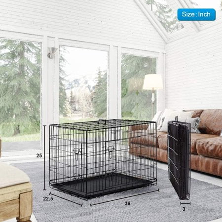 Bestpet Animal Pet Cage with Plastic Tray and Handle, 36 inches, Large