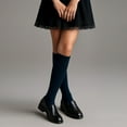 thumbnail image 6 of 12 Pairs Knee High Uniform School Girl Soccer Socks Womens Navy Blue Size 9-11, 6 of 7
