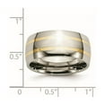 thumbnail image 2 of Titanium 14k Gold Inlay 10mm Polished Band Ring Size 10.5 Ring for Women and Men, 2 of 2